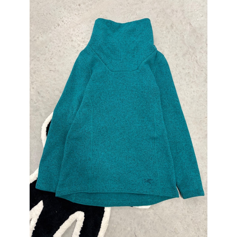 Arcteryx Laina Cowl Neck Sweater Womens Medium Teal Heather Fleece